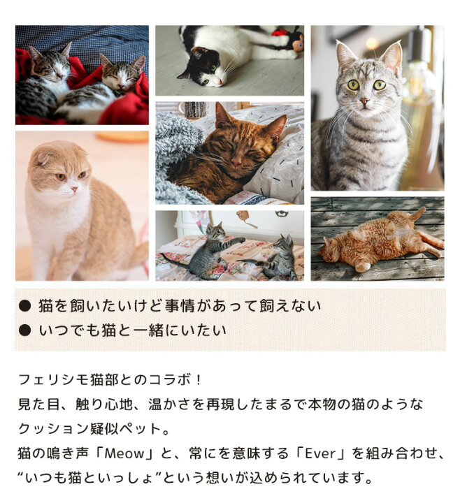 楽天市場 300円offクーポン対象 Meowever ミャウエバー ネコ型クッション クッション型疑似ペット Bwld 送料無料 ポイント7倍 10 11 あす楽 インテリア雑貨 フラネ Flaner