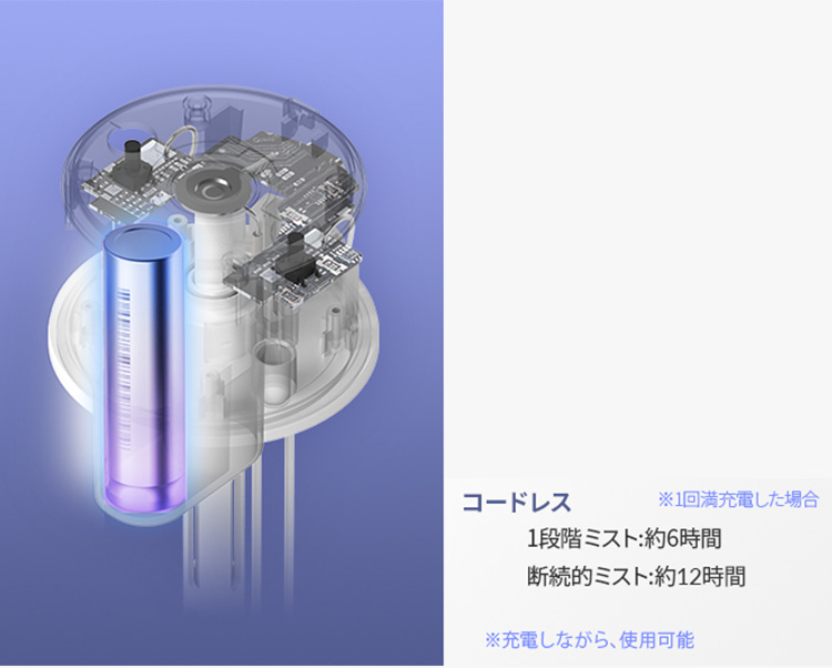 楽天市場】LUMENA コードレス加湿器 H2 PLUS 500ml 充電式 ポータブル 