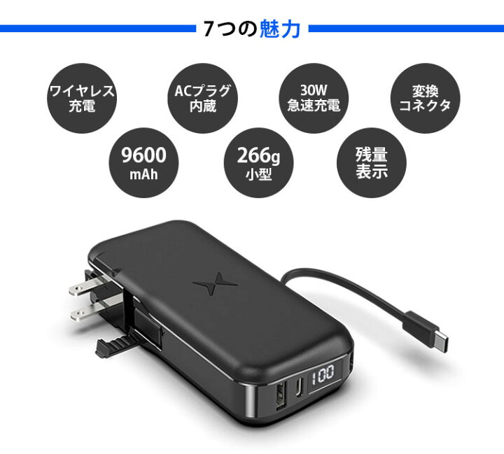 楽天市場】【1000円OFFクーポン対象】超急速モバイルバッテリー WPD30 9600mAh 多機能 ACプラグ 内蔵ケーブル ワイヤレス充電 Cager(AFU)【一部予約:11月上~】【送料無料】【海外×】 : インテリア雑貨 フラネ flaner 楽天市場】【1000円OFFクーポン対象】超急速モバイルバッテリー WPD30 9600mAh 多機能 ACプラグ 内蔵ケーブル ワイヤレス充電 Cager(AFU)【一部予約:11月上~】【送料無料】【海外×】 : インテリア雑貨 フラネ flaner
