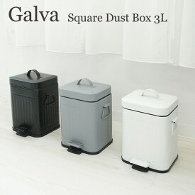 Galva スクエアダストボックス 3L/Square Dust Box（サニタリーボックス デザイン雑貨 足踏み式ゴミ箱 ペダル式 トイレ用ゴミ箱 トイレ用品 レストルーム 洗面所 シンプル おしゃれ 四角 かわいい b.c.l ビーシーエル 新生活グッズ）（bcl）【ポイント2倍】【5/31】【ASU】