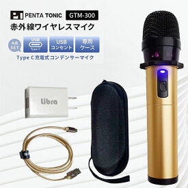 赤外線ワイヤレスマイク GTM-300 PENTA TONIC ペンタトニック 赤外線 コンデンサーマイク Type-C ワイヤレス マイ・マイクプロ カラオケ カラオケマイク 軽量 コンパクト（PINE）【送料無料】【ASU】【海外×】【ポイント10倍】【6/12】