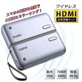 【11日10時迄★2100円クーポン】設置不要 即ミラーリング ワイヤレスHDMI 送受信機 セット Ilano LLANO-S850｜無線 HDMI アダプター 送信機 受信機 スマホ テレビ PC 接続 ミラーリング 高画質 プレゼン 会議 映画 ゲーム iPhone Android Type-C給電 【送料無料】【着後G】