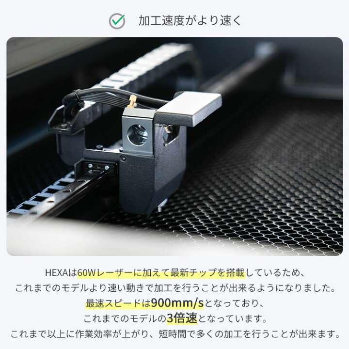 楽天市場】HEXA 60W CO2レーザー加工機｜FLUX カット 彫刻 レーザー 