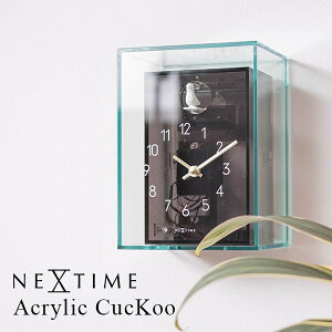 【電池おまけ付】置き時計 掛け時計 NEXTIME Acrylic CucKoo ネクスタイム アクリル カッコー NXT-J060|鳩時計 電池式 壁掛け 時計 クロック 静音 時報 おしゃれ かわいい 個性的 クラシカル インテ