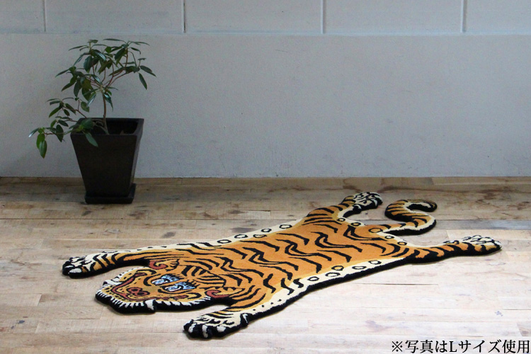 楽天市場】Mサイズ Tibetan Tiger Rug チベタンタイガーラグM W75×D130