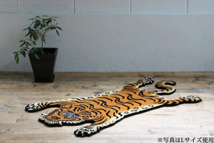 楽天市場】Mサイズ Tibetan Tiger Rug チベタンタイガーラグM W75×D130 