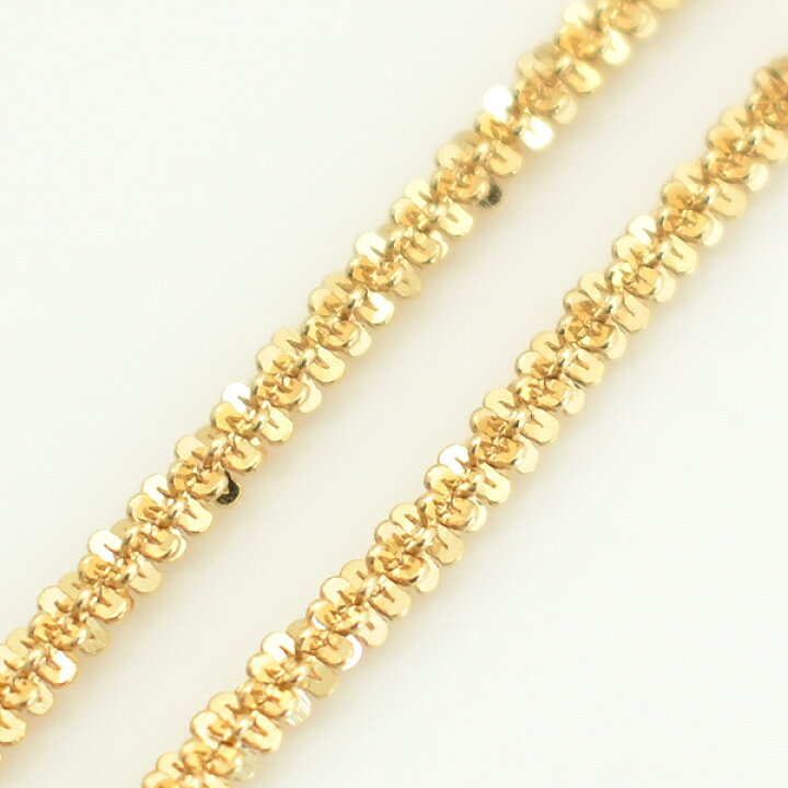 楽天市場】18金 ネックレス クリスクロスチェーン 1.4mm 80cm イエロー 