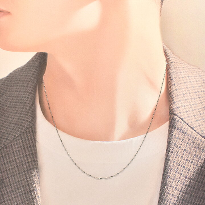 楽天市場】プラチナ ネックレス スクリューチェーン 0.9mm 長さ  