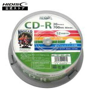 HIDISC CD-R f[^p HDCR80GP20 52{ Xsh 1pbN 20 HDCR80GP20