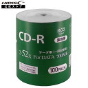 【業務用パック100枚セット】CD-R for DATA 700MB CR80GP100_BULK1回記録 データ用 100枚 シュリンクecoパック 2-52倍速対応 ホワイト インクジェットプリンタ対応 ワイド
