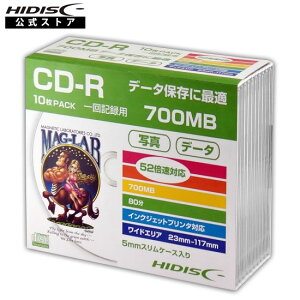 HIDISC CD-R f[^p 700MB 52{Ή 10 5mmSlimP[XHDCR80GP10SC