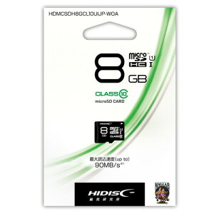 HIDISC microSDHCJ[h 8GB CLASS10 UHS-1Ή [J[h HDMCSDH8GCL10UIJP-WOA[M1/2]