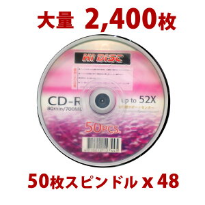 y2400܂ƂߔEzHIDISC CD-R 700MB 50Xsh 52{Ή [J[[x HD CD-R80 52X 50PS