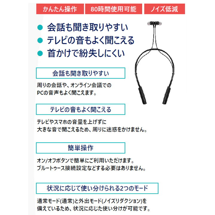 楽天市場】HIDISC 首かけ集音器 HDTW4 周りの声を大きく聞こえやすく 