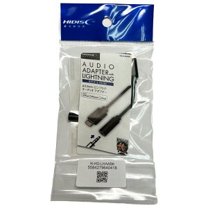 【リファービッシュ】 HIDISC Audio Adapter with Lightning 変換ケーブル 3.5mm ピンプラグオーディオアダプタ 10cm ブラック R-HD-LHAABK
