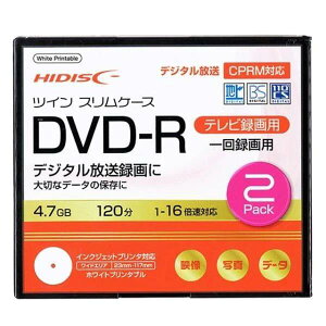 HIDISC ^pDVD-R HDDR12JCP2TC nfW^ɍœKICPRMΉ 16{Ή XP[X 2 ChΉ HDDR12JCP2TC