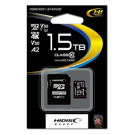 HIDISC 超高速microSDXCカード 1.5TB CLASS10 UHS-I Speed class3, A2対応 HDMCSDX1.5TA2V30