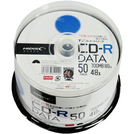 【TYコードシリーズ】HIDISC CD-R データ用 TYCR80YP50SP 48倍速 700MB 50枚