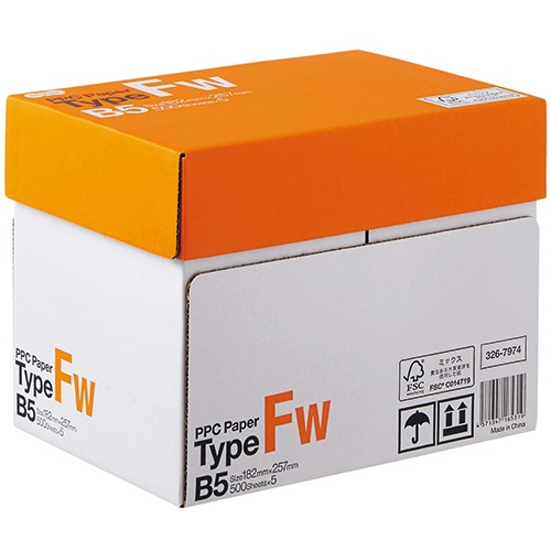 *受発注* PPC Paper Type FW B5 1箱(2500枚:500枚×5冊) | フラッシュストア