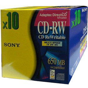 【アウトレット】生産中止商品！SONY CD-RW 1-4倍速 650MB 10枚セット**