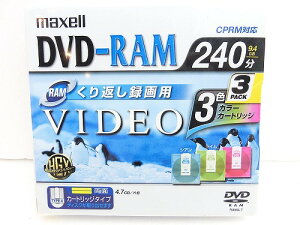 �y�A�E�g���b�g�z�}�N�Z�� DVD-RAM ���f�B�A 240�� ���ʋL�^ CPRM�Ή� TYPE-4�J�[�g���b�W�^�C�v �J���[�~�b�N�X 3���p�b�N DRMC240MIX.1P3S