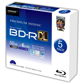 PREMIUM HIDISC BD-R DL ブルーレイディスク 1回録画 6倍速 50GB 5枚スリムケース