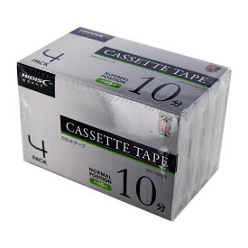 HIDISC　音楽用カセットテープ ノーマルポジション 10分 4巻パック