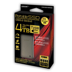 HIDISC USB3.2 Gen2x2 őǍ1600MB/s ő发1500MB/s |[^uSSD 4TB HD4EXSSD4TBPM30C