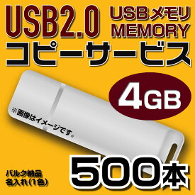 【コピーサービス】USB4GB　コピーサービス　バルク納品　名入れ(一色)　500本
