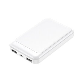 HIDISC コンパクト&スリム 急速充電 モバイルバッテリー 5000mAh ホワイト OPP包装 HD-MB05TAK3WH-PP