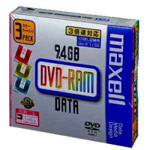 y54܂ƂߔzyAEgbgzmaxell f[^p DVD-RAM 3{ ʋL^ 9.4GB TYPE-4J[gbW (O\) J[MIXJ[gbW 3×18pbN