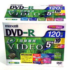 �y��A���z�}�N�Z�� DVD-R ���f�B�A 120�� 4X 5�F�J���[�f�B�X�N���P-�X 10�p�b�N�@DR120MIX.1P10S