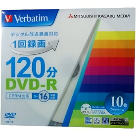 【お取り寄せ】 三菱化学メディア DVD-R メディア 録画用 120分 CPRM対応 1-16倍速対応 10枚 5mmスリムケース入 ホワイトワイドプリンタブル インクジェットプリンタ対応 VHR12JP10V1