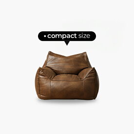 期間限定30％OFF【韓国発フレジア】トム・ビーズクッションソファ コンパクトタイプ 軽い ビーズクッション 韓国 韓国インテリア 一人暮らし 1人用　レザー ヴィンテージ フロアソファ 座椅子 インテリア