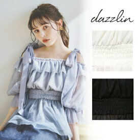 予約商品 【dazzlin】 ダズリン チュールリボンペプラム2wayトップス 022430401001 5月入荷予定