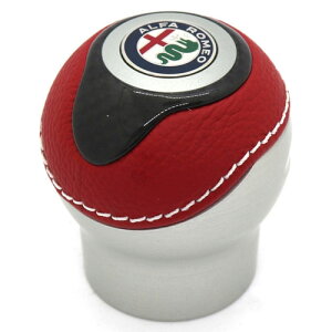 Alfa Romeo リバースロック対応シフトノブTUNE 【エンブレム】(レッド×アルミシルバー×カーボン) アルファロメオ インテリア 内装