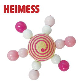 HEIMESS ハイメス スピニングトップ ウィズ パール ピンク 木のおもちゃ 木製玩具 ラトル 赤ちゃん コマ スターコマ