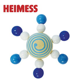 HEIMESS ハイメス スピニングトップ ウィズ パール ブルー 木のおもちゃ 木製玩具 ラトル 赤ちゃん コマ スターコマ