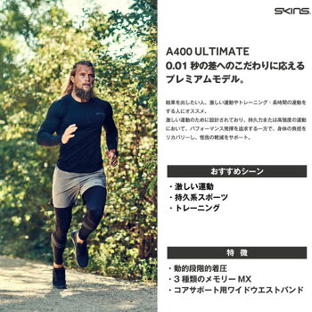 スキンズSKINSA400ULTIMATEメンズショートスリーブトップ゚(19SS)DU01049001コンプレッションship1