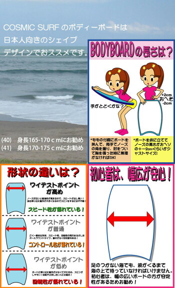 ボディボードメンズmen's【SPLASHスプラッシュ40・41インチ】COSMICSURF(コスミックサーフ)ボディーボードBODYBOARD【あす楽_年中無休】「メール便不可」