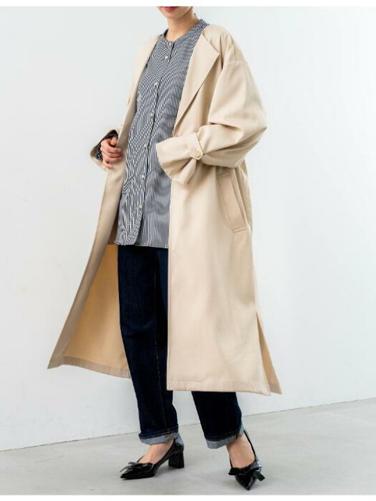 楽天市場】【2025SS新商品】オープンカラー スプリングコート ANNALUNA 