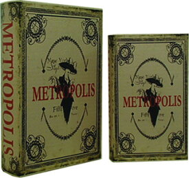 ブックボックス『METROPOLIS』ブック型収納ボックス　S・L各1セット/小物入れ/インテリア雑貨/アパレル店舗