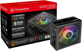 Thermaltake Smart BX1 RGB 550W PC電源ユニット 80PLUS BRONZE PS823 PS-SPR-0550NHFABJ-1