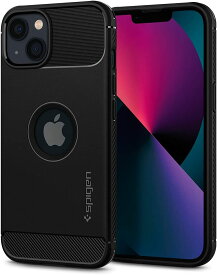 Spigen iPhone13 mini 用 ケース サラサラ TPU ソフトケース 滑る止め 耐衝撃 米軍MIL規格取得 厚さ2.1mm 薄型 軽量 ワイヤレス充電対応 ラギッド アーマー ACS03314 (マット ブラック)