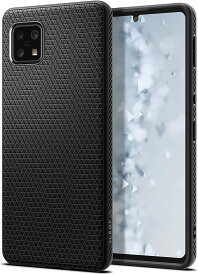 Spigen AQUOS sense6 ケース SH-54B | SHG05 sense6s ケース SHG07 ストラップホール付き 厚さ1.8mm 滑り止め 耐衝撃 リキッド エアー ACS03788 (マット ブラック)