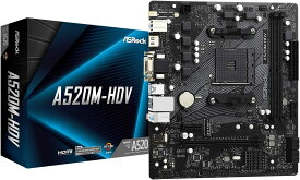 ASRock AMD Ryzen 3000/4000シリーズ(Soket AM4)対応 A520チップセット搭載 Micro ATX マザーボード 国内正規代理店品 A520M-HDV
