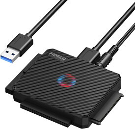 FIDECO SATA/IDE ハードディスク 変換アダプタ USB3.0 HDD/SSD対応 コンバータ 5Gbps高速伝送 最大16TB 光学ドライブ対応