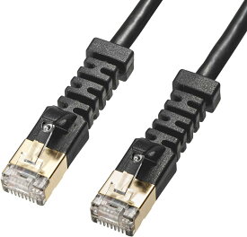 サンワサプライ 4方向固定CAT6A STP LANケーブル ブラック 2m KB-T6ASYL-02BK