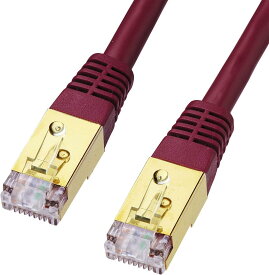 サンワサプライ CAT7LANケーブル (0.6m) 10Gbps/600MHz RJ45 ワインレッド KB-T7-006WRN