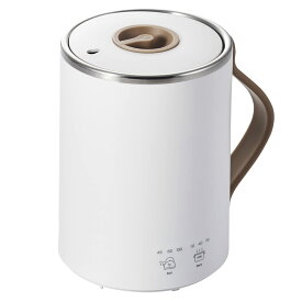 エレコム マグカップ型電気なべ 電気ケトル COOK MUG クックマグ 350mL 湯沸かし 煮込み 温度調節 タイマー 保温 ケーブル長 1m ホワイト HAC-EP01WH
